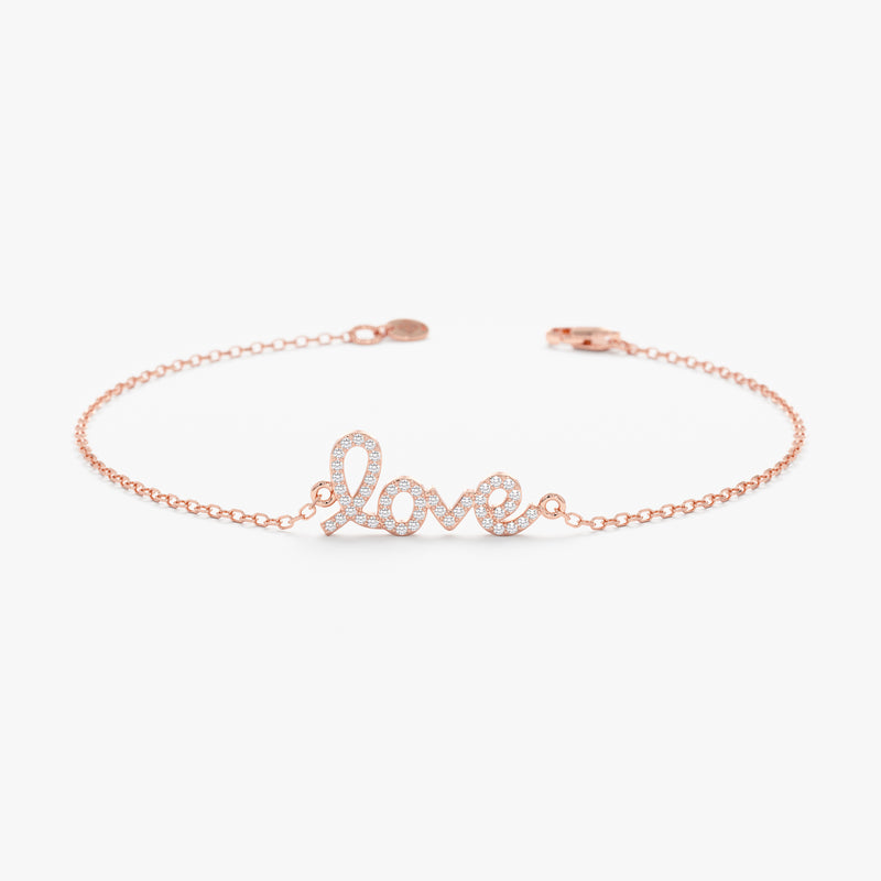 Rose Gold Diamond Love Bracelet