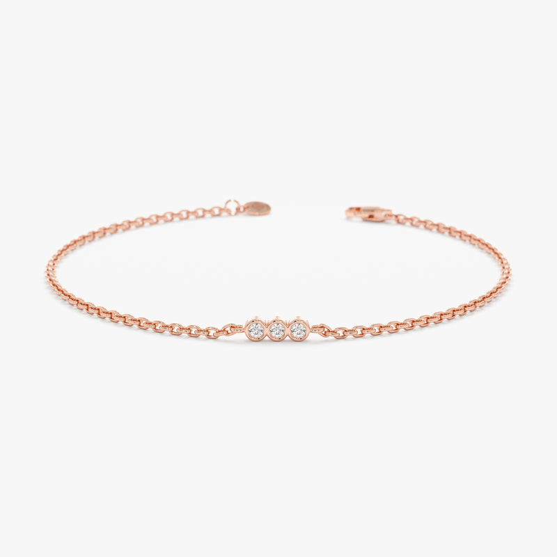 Handmade Rose Gold Diamond Bracelet