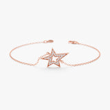 Rose Gold Asymmetric Diamond Star Bracelet