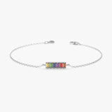 White Gold Rainbow Sapphire Bracelet