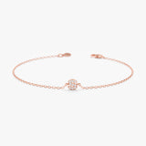 Rose Gold Mini Diamond Initial Bracelet