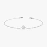 White Gold Mini Diamond Initial Bracelet