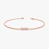 Rose Gold Small Diamond Bar Bracelet