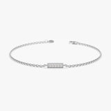 White Gold Small Diamond Bar Bracelet