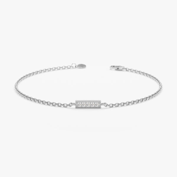 White Gold Small Diamond Bar Bracelet