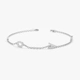White Gold Dainty Diamond Love Bracelet