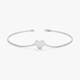 Petite White Gold Heart Bracelet
