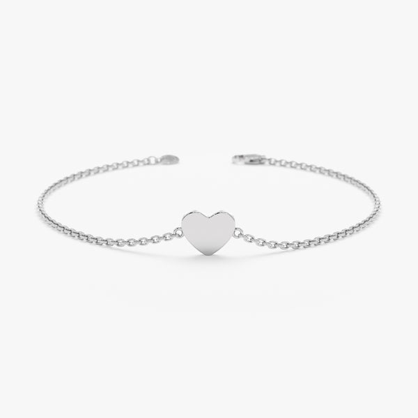 Petite White Gold Heart Bracelet