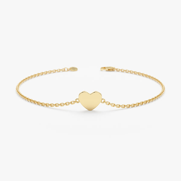 Mini Solid Gold Heart Bracelet