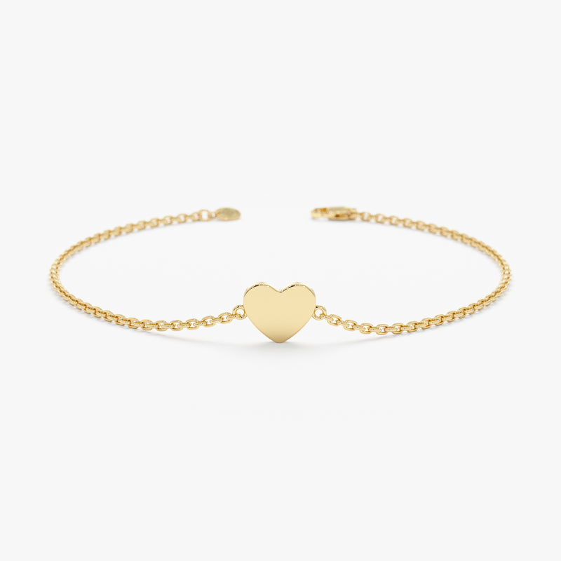 Mini Solid Gold Heart Bracelet