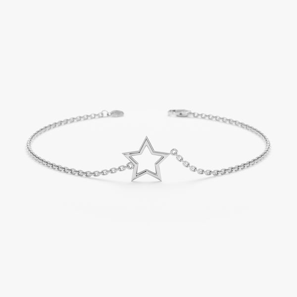 White Gold Star cut out Bracelet