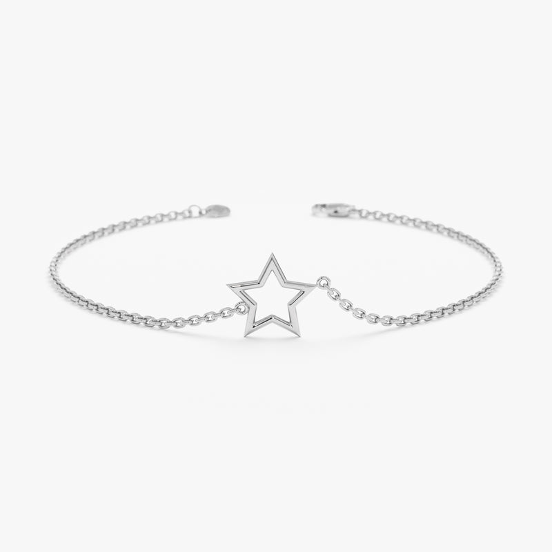 White Gold Star cut out Bracelet