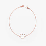 Rose Gold Open Heart Bracelet