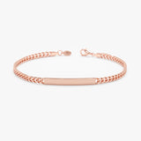 Rose Gold Cuban Chain Name Bracelet