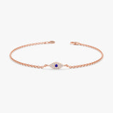 Rose Gold Sapphire and Diamond Evil Eye Bracelet