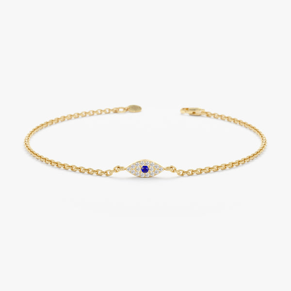 Sapphire and Diamond Evil Eye Bracelet