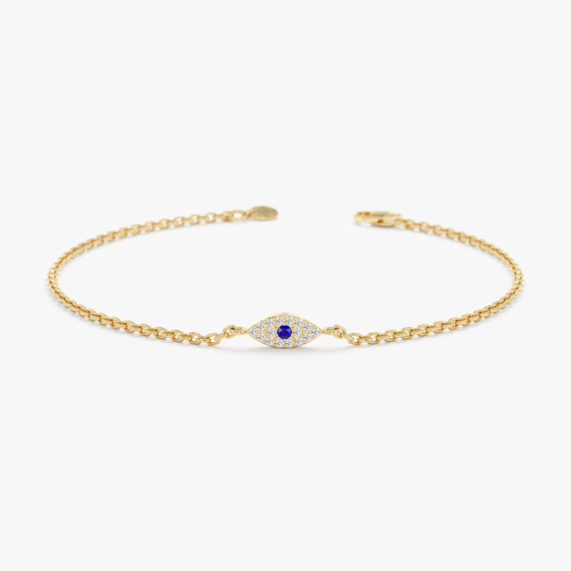 Sapphire and Diamond Evil Eye Bracelet