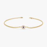 Mini Diamond Sapphire Evil Eye Bracelet