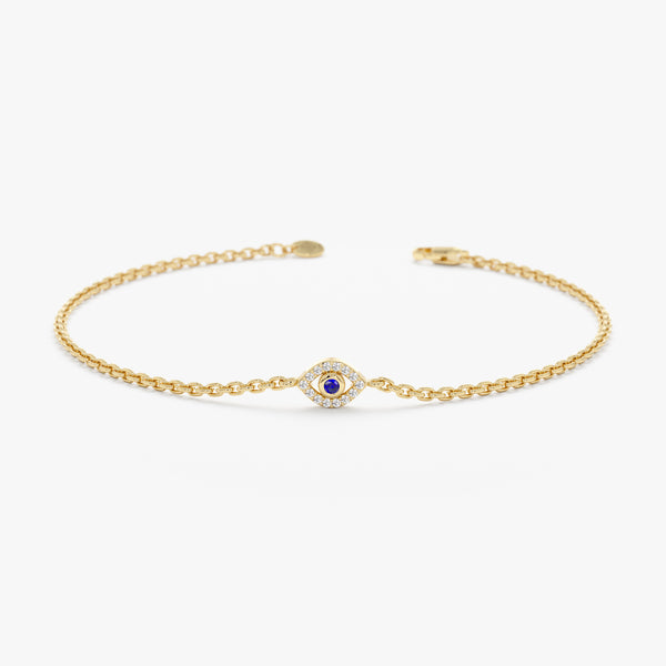 Mini Diamond Sapphire Evil Eye Bracelet