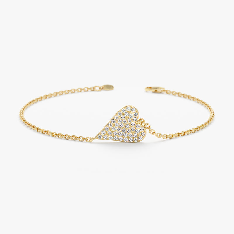 Pave Diamond Heart Bracelet