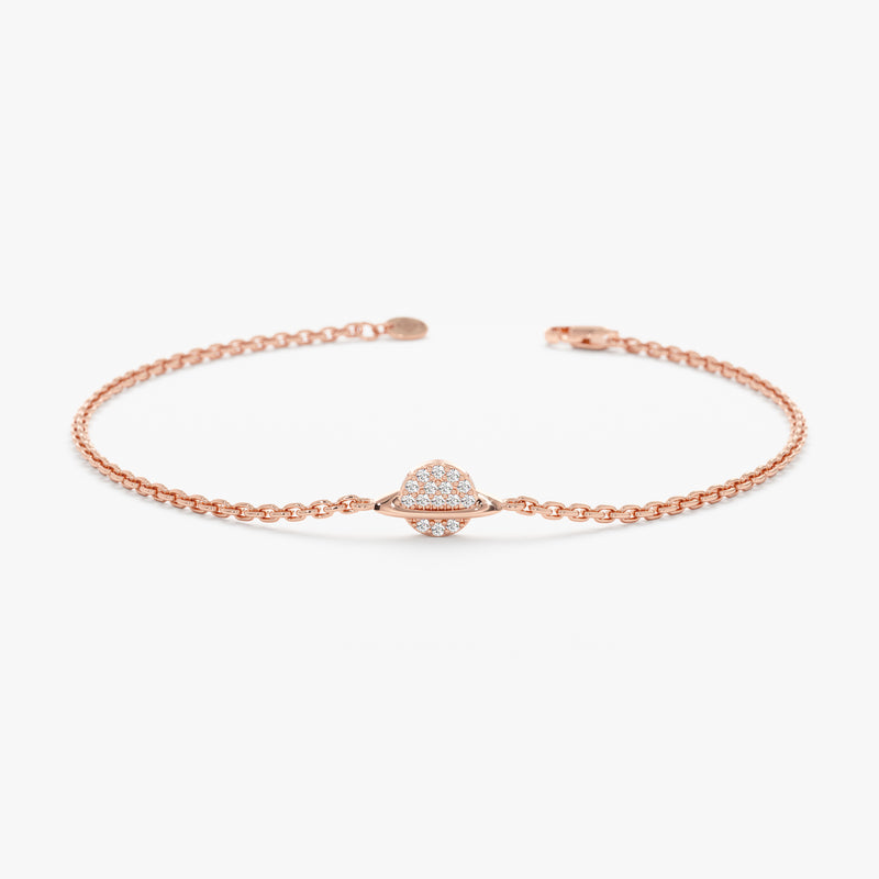 Rose Gold Diamond Saturn Bracelet