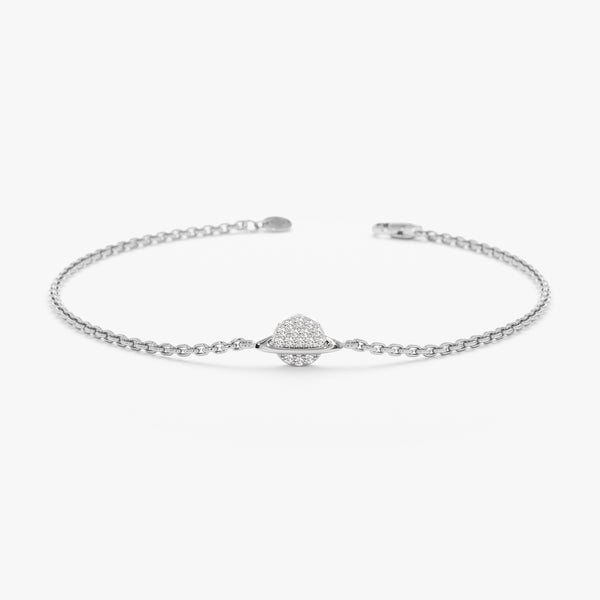 White Gold Diamond Saturn Bracelet
