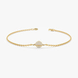 Solid Gold Diamond Saturn Bracelet