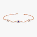 Rose Gold Natural Diamond and Sapphire Bracelet