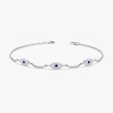 White Gold Natural Diamond and Sapphire Bracelet