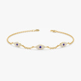 Multi Evil Eye Bracelet with Diamonds and Sapphires