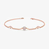 Rose Gold Natural Diamond Ball Bracelet