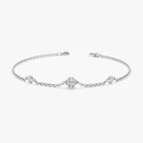 White Gold Natural Diamond Ball Bracelet
