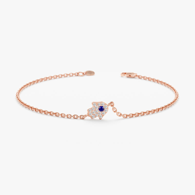 Rose Gold Diamond and Sapphire Bracelet