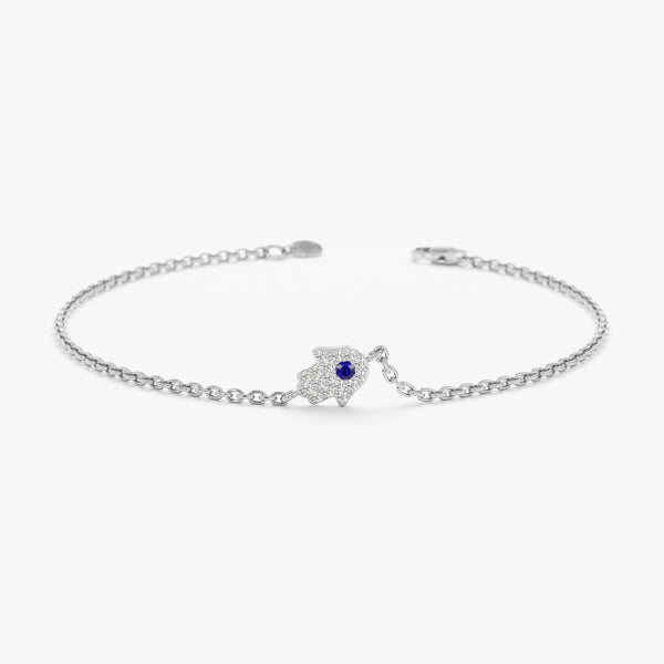 White Gold Diamond and Sapphire Bracelet