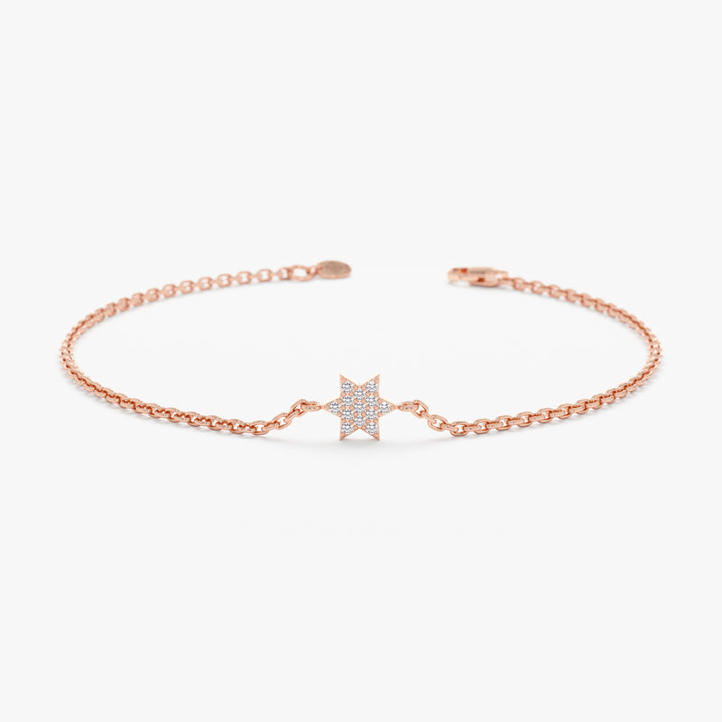 Rose Gold Diamond Star Bracelet