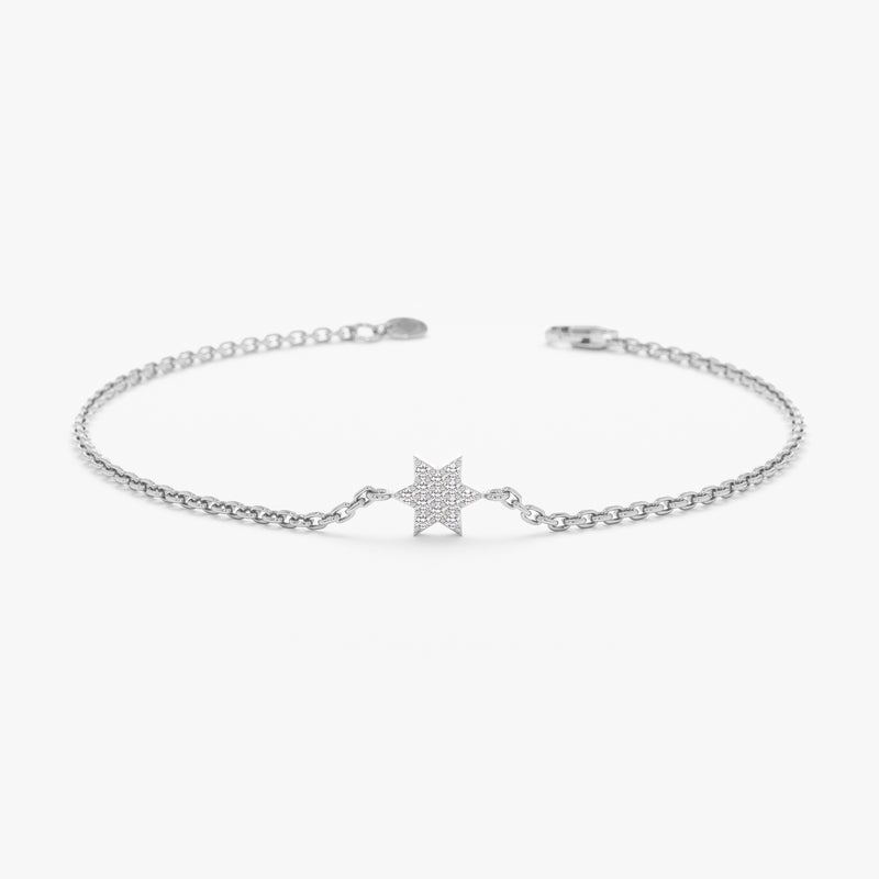 White Gold Diamond Star Bracelet