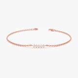 Rose Gold Diamond Cluster Bracelet