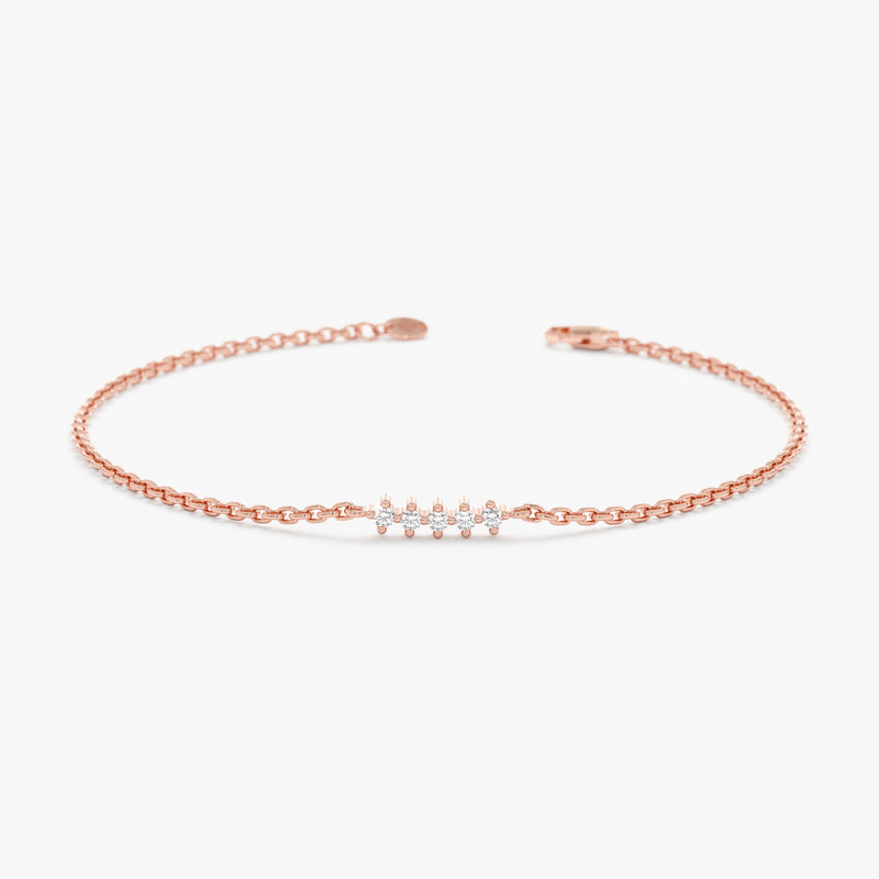 Rose Gold Diamond Cluster Bracelet