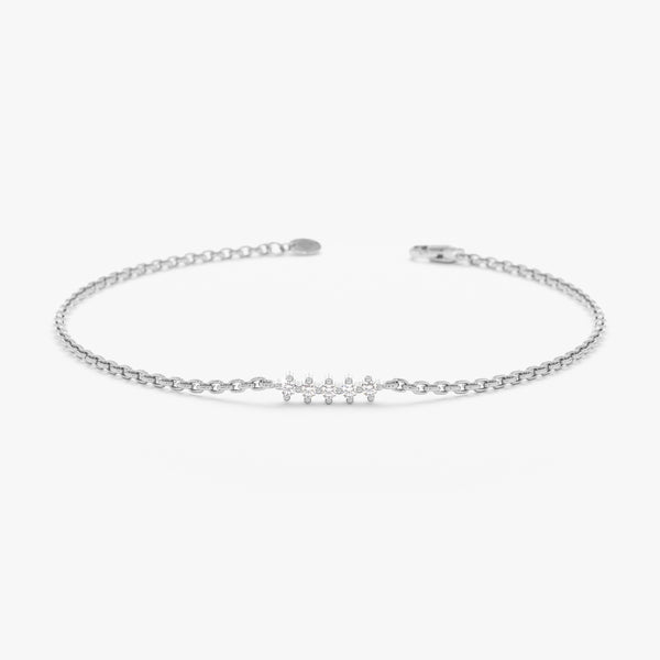 White Gold Diamond Cluster Bracelet