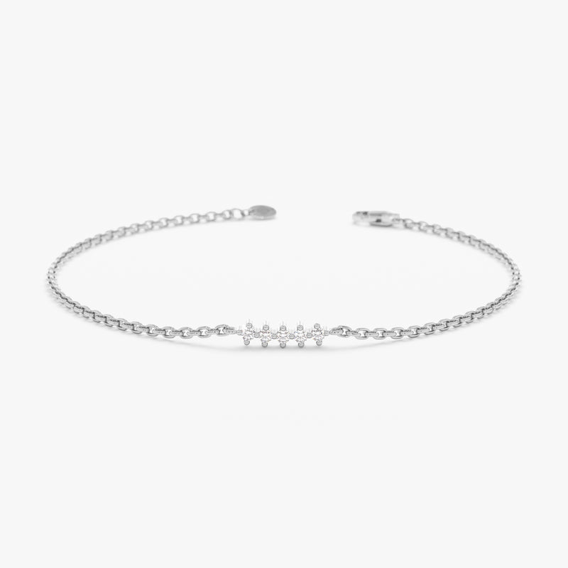 White Gold Diamond Cluster Bracelet