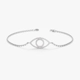 White Gold All Diamond Evil Eye Bracelet