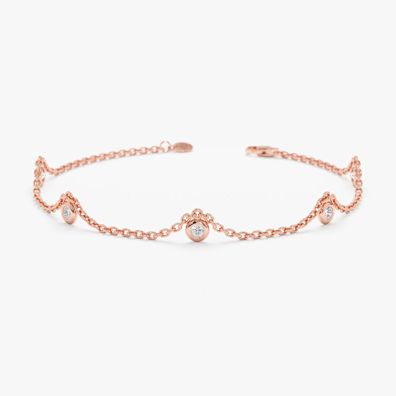 Rose Gold Diamond by the Yard Bracelet