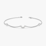White Gold Diamond Moon Bracelet