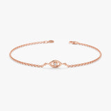 Rose Gold Diamond Evil Eye Bracelet