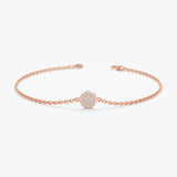 Rose Gold Pave Diamond Disc Bracelet