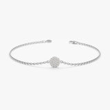 Whitr Gold Pave Diamond Disc Bracelet