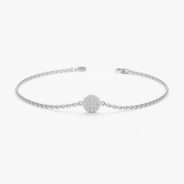 Whitr Gold Pave Diamond Disc Bracelet