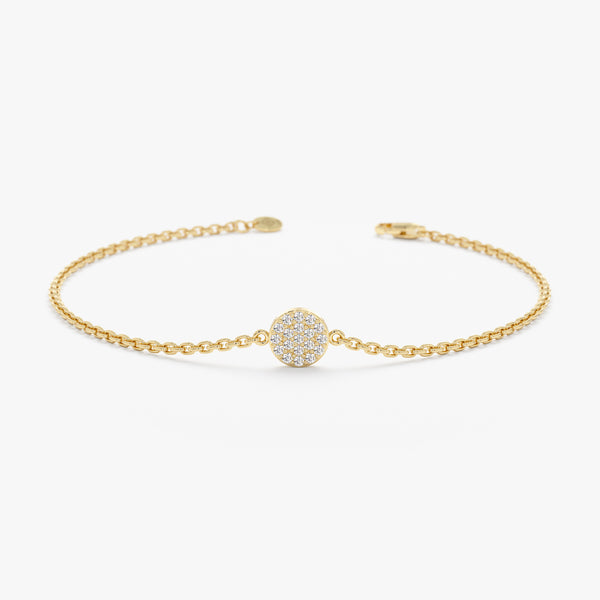 Pave Diamond Disc Bracelet