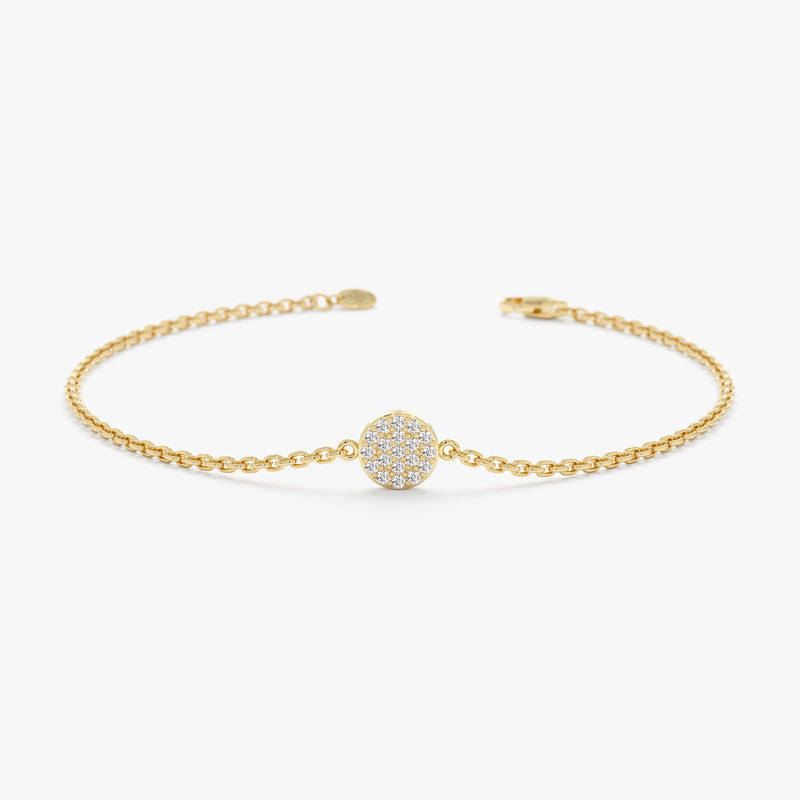 Pave Diamond Disc Bracelet