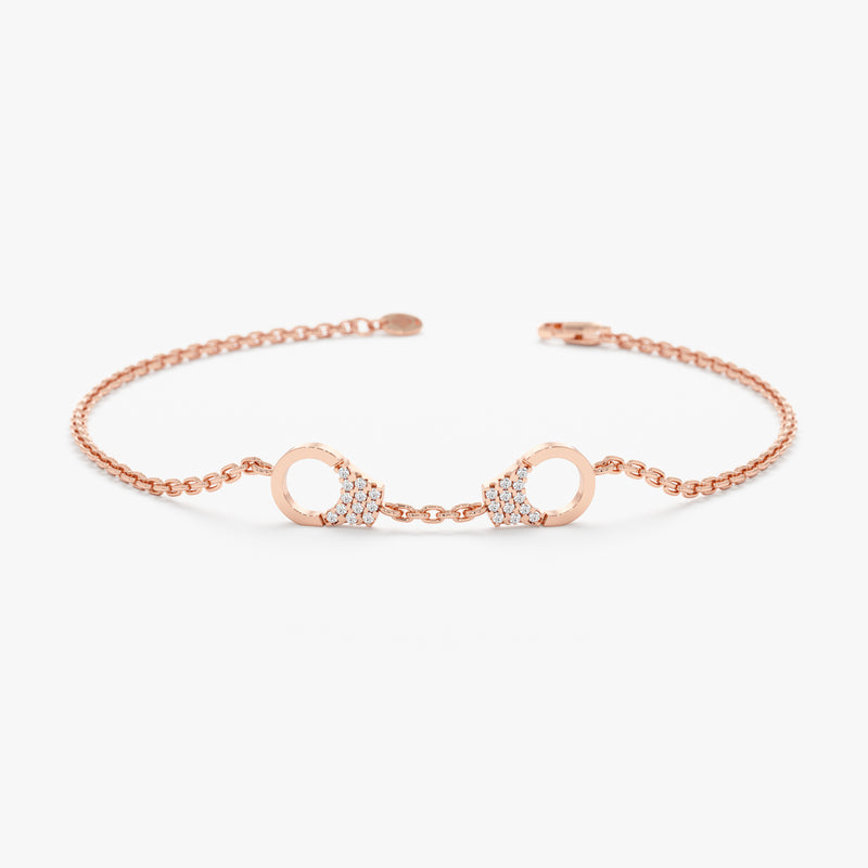 Rose Gold Diamond Handcuff Bracelet